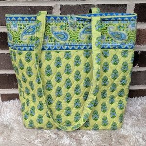 Vera Bradley Green Paisley/Elephant Tote Bag